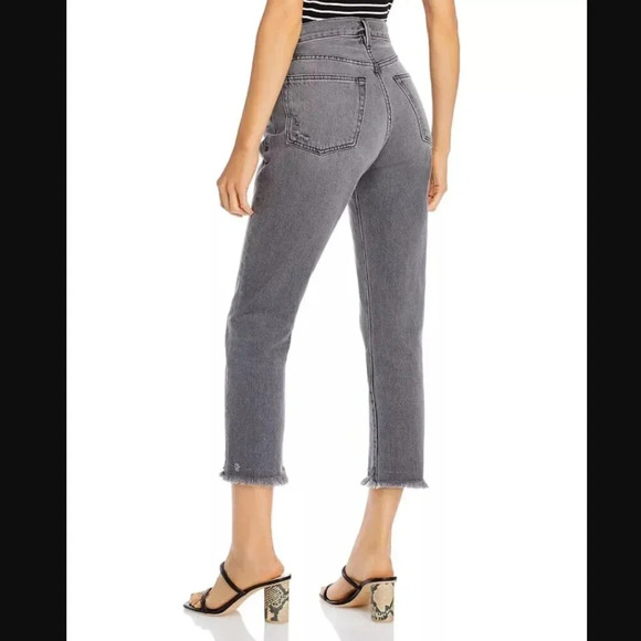 Frame Le Original Distressed Raw Edge Cropped Jeans in Acera Chew - Picture 2 of 10